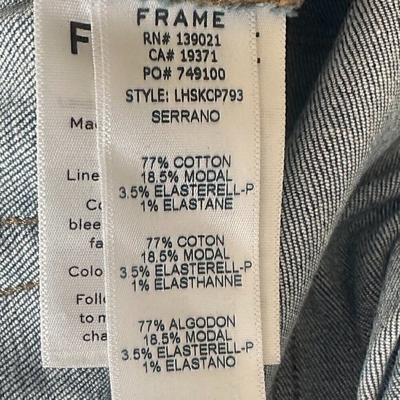 Frame Le High Skinny Piping Leather Trim High Rise Jeans - Size 31 - Picture 12 of 14